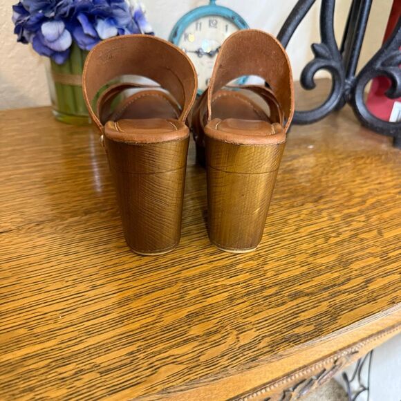 Coach And Four Vero Platform Sandal Brown Leather Studded Size 7.5 Boho - Picture 5 of 15